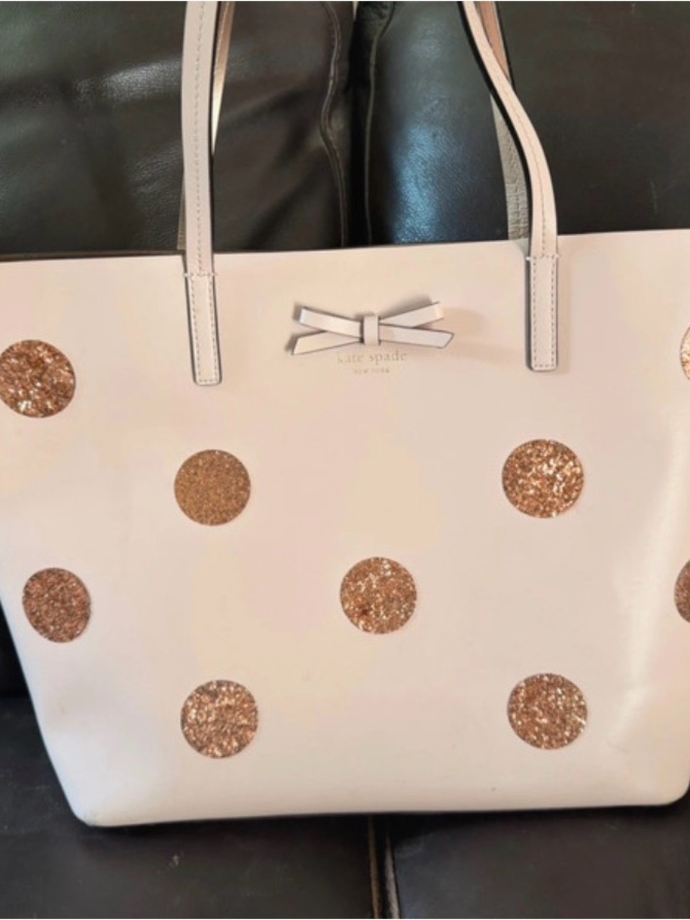 kate spade Dewey Street Tote with Glitter Polka Dots and Bow